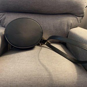 A New Day Black Faux Leather Purse, Oval Belt Bag